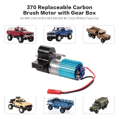 370 Replaceable Carbon Brush Motor with Metal Gear Box for WPL C14 C24 B14 B24 B16 B36 JJRC Q60 Q61 Q62 Q63 Q64 Q65 RC Truck Mili
370 Replaceable Carbon Brush Motor with Metal Gear Box for WPL C14 C24 B14 B24 B16 B36 JJRC Q60 Q61 Q62 Q63 Q64 Q65 RC Truck Mili