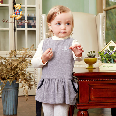 Classic Teddy Classic Teddy childrens dress girls dress baby skirt girls strap dress new herringbone pattern jacquard - dark gray 110
Classic Teddy Classic Teddy childrens dress girls dress baby skirt girls strap dress new herringbone pattern jacquard - dark gray 110