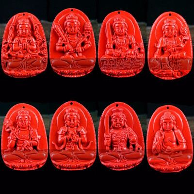 High Quality Natural Cinnabar Carved eight Buddha Lucky Amulet Pendant Necklace Women&Men pendants Jewelry Gift
High Quality Natural Cinnabar Carved eight Buddha Lucky Amulet Pendant Necklace Women&Men pendants Jewelry Gift