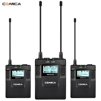 CoMica CVM-WM300A UHF 96-Channel Zinc Alloy Rechargeable Wireless Microphone Receiver Dual Lavalier Mic Transmitters System fo
CoMica CVM-WM300A UHF 96-Channel Zinc Alloy Rechargeable Wireless Microphone Receiver Dual Lavalier Mic Transmitters System fo