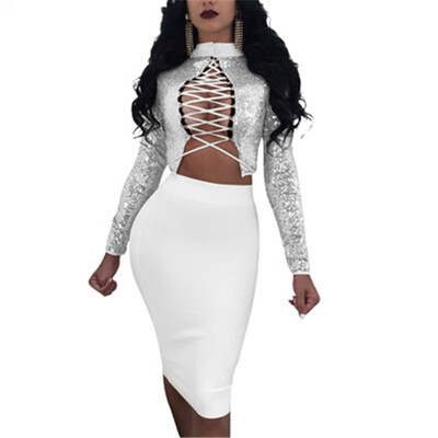 Sexy sequins for large size womens dresses in Europe&America in summer two-piece long-sleeved dresses for night clubs
Sexy sequins for large size womens dresses in Europe&America in summer two-piece long-sleeved dresses for night clubs