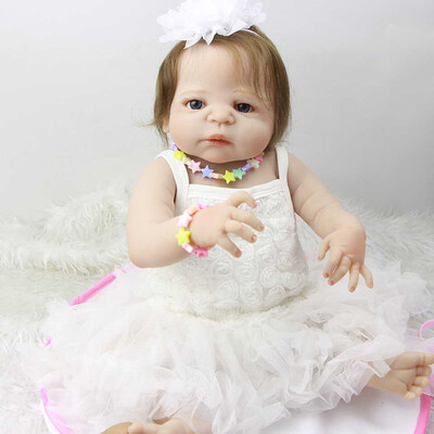 Lovely Lifelike Reborns de Full Silicone Vinyl Body Baby Dolls Simulation 23 inch Girl Reborn Babies New Design Children Gifts 
Lovely Lifelike Reborns de Full Silicone Vinyl Body Baby Dolls Simulation 23 inch Girl Reborn Babies New Design Children Gifts