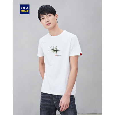 HLA Haishu House Short Sleeve T-Shirt Male 2019 Summer New Sailing Print Comfort Round Neck Short THNTBJ2R264A Beige Pattern S4 18096A 52
HLA Haishu House Short Sleeve T-Shirt Male 2019 Summer New Sailing Print Comfort Round Neck Short THNTBJ2R264A Beige Pattern S4 18096A 52