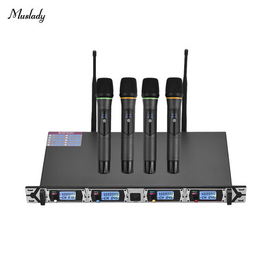 Muslady D4 Professional 4-Channel UHF Wireless Microphone System Includes 4 Handheld Mics 1 Rack-Mount Receiver for Business Mee
Muslady D4 Professional 4-Channel UHF Wireless Microphone System Includes 4 Handheld Mics 1 Rack-Mount Receiver for Business Mee