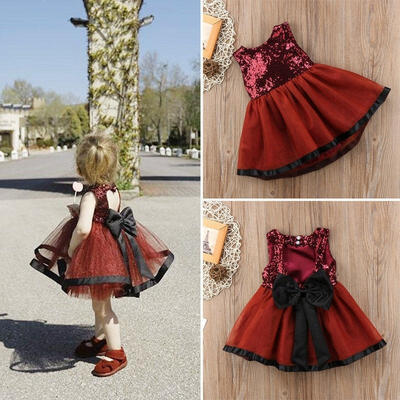 2018 Summer Girl Princess Bowknot Dress Kids Baby Party Wedding Pageant Formal Sequins Dress
2018 Summer Girl Princess Bowknot Dress Kids Baby Party Wedding Pageant Formal Sequins Dress