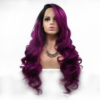 Amazing Star Lace Frontal Wigs Long Curly Hair Purple Color Heat Resistant Hand Tied Side Part Lace Frontal Synthetic Hair Wigs
Amazing Star Lace Frontal Wigs Long Curly Hair Purple Color Heat Resistant Hand Tied Side Part Lace Frontal Synthetic Hair Wigs