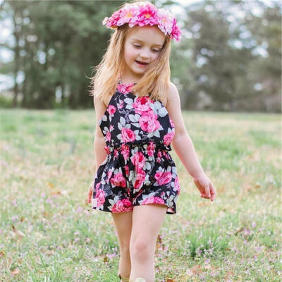 Toddler Kids Infant Baby Girl Backless Romper Jumpsuit Bodysuit Clothes Outfits