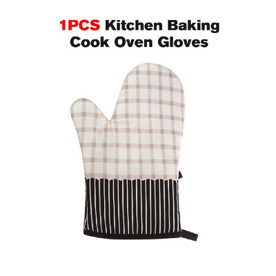 1PCS Kitchen Baking Cook Oven Gloves Heat Insulation Slip-resistant Cooking Tools Cotton MaterialBlue