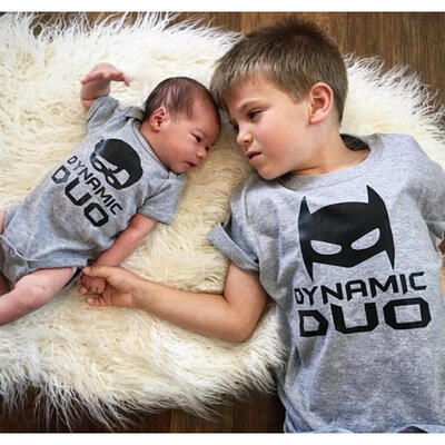 Batman Big Brother T-shirt Little Brother Baby Boy Romper Summer T Shirt Tops Matching Set
Batman Big Brother T-shirt Little Brother Baby Boy Romper Summer T Shirt Tops Matching Set