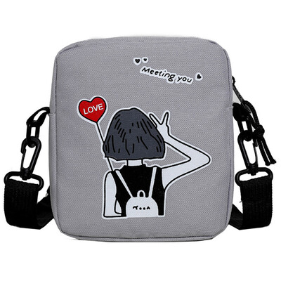 Tailored New Girl Print Diagonal Cross Bag Casual Shoulder Bag Student Canvas Bag