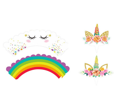 FUNNYBUNNY Unicorn Cupcake Toppers Wrappers Birthday Party Supplies Unicorn Horn Cake Decoration Baby Shower
FUNNYBUNNY Unicorn Cupcake Toppers Wrappers Birthday Party Supplies Unicorn Horn Cake Decoration Baby Shower