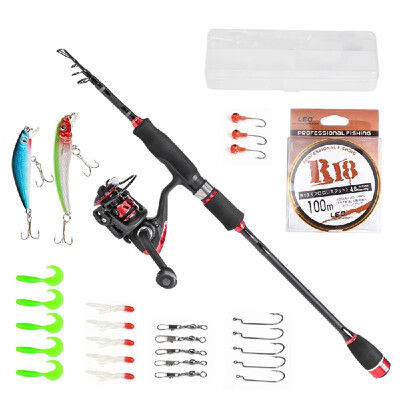 182124m27m30m Telescopic Fishing Rod Reel Combo Full Kit Fishing Pole Spinning Reel Lures Hooks Swivels Line Set
182124m27m30m Telescopic Fishing Rod Reel Combo Full Kit Fishing Pole Spinning Reel Lures Hooks Swivels Line Set