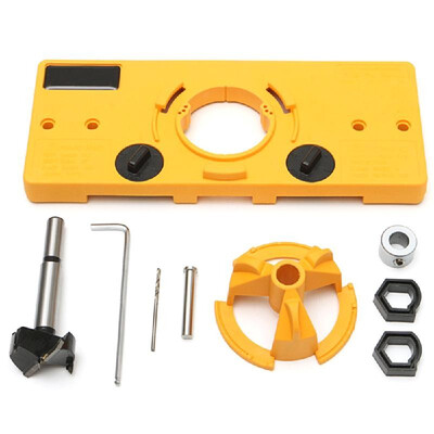 Cup Style Concealed Hinge Jig Guide Set Boring Hole Template 35mm Forstner Drill
