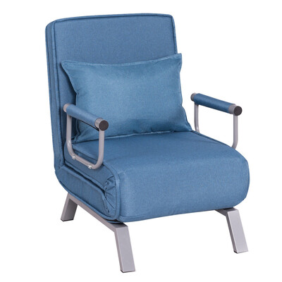 Folding Sofa Convertible Armchair Lounge Couch with Pillow-Gray
