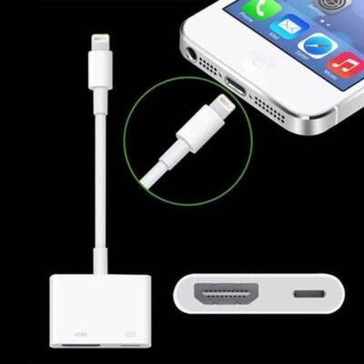Lightning to Digital AV TV HDMI Cable Adapter For Ipad air iphone 6S 7 8 Plus 5S
Lightning to Digital AV TV HDMI Cable Adapter For Ipad air iphone 6S 7 8 Plus 5S