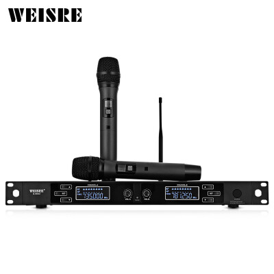 WEISRE U - 6002 Wireless UHF Microphone System Handheld Mic for Home KTV 2 Channels
WEISRE U - 6002 Wireless UHF Microphone System Handheld Mic for Home KTV 2 Channels