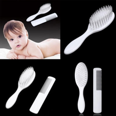 2Pcs Soft Safety Baby Hair Brush Infant Comb Set Grooming Shower Design Pack Kit