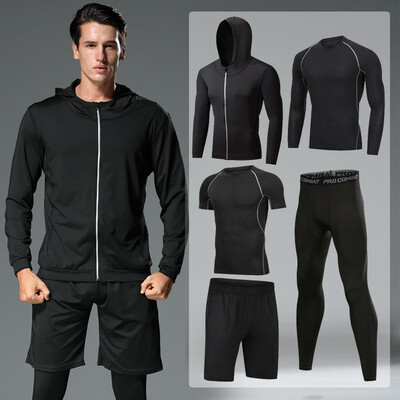 Hui Ang sports suit mens fitness clothing yoga clothing tights quick-drying running training basketball clothing elastic compression clothing mens fitness clothing gray line black five-piece code
Hui Ang sports suit mens fitness clothing yoga clothing tights quick-drying running training basketball clothing elastic compression clothing mens fitness clothing gray line black five-piece code