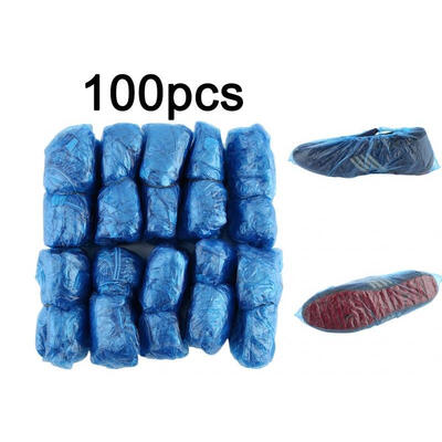 100PcsSet Disposable Plastic Shoe Covers Rooms Outdoors Waterproof Rain BS