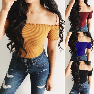 Fashion Women Off Shoulder Crop Top Short Sleeve Shirt Blouse Sweater T-shirt Tops -XL
Fashion Women Off Shoulder Crop Top Short Sleeve Shirt Blouse Sweater T-shirt Tops -XL