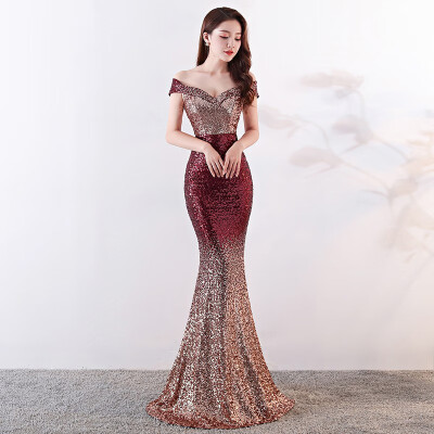 Fashion Women Mermaid Evening Dress Boat Neck Gradient Color Sequin Party Dinner Long Evening Dress
Fashion Women Mermaid Evening Dress Boat Neck Gradient Color Sequin Party Dinner Long Evening Dress