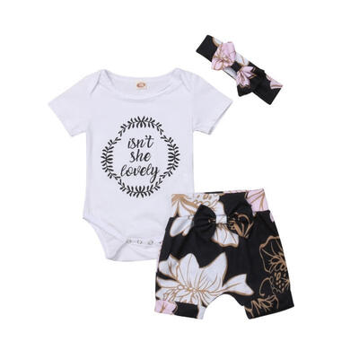 Newborn Baby Girls Short Sleeve Romper Bodysuit Jumpsuit Floral Pants Shorts 3Pcs Outfits Clothes Set
Newborn Baby Girls Short Sleeve Romper Bodysuit Jumpsuit Floral Pants Shorts 3Pcs Outfits Clothes Set