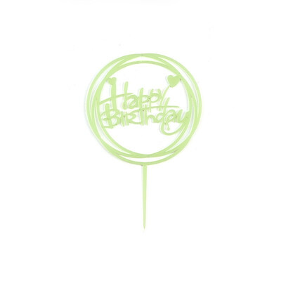 FUNNYBUNNY Acrylic Card Happy Birthday Cake Decoration Plug-in Creative Baking Ornaments Flag Wedding Cake Topper
