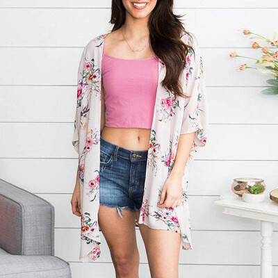 Women Kimono Cardigan Floral Print 34 Sleeves Boho Asymmetrical Loose Long Bikini Cover Ups Beachwear
Women Kimono Cardigan Floral Print 34 Sleeves Boho Asymmetrical Loose Long Bikini Cover Ups Beachwear