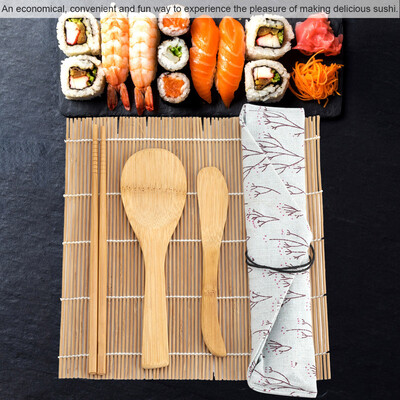 Greensen 9PcsSet Bamboo Sushi Making Kit Includes 2 Rolling Mats 5 Chopsticks 1 Paddle 1 Sushi Blade
Greensen 9PcsSet Bamboo Sushi Making Kit Includes 2 Rolling Mats 5 Chopsticks 1 Paddle 1 Sushi Blade