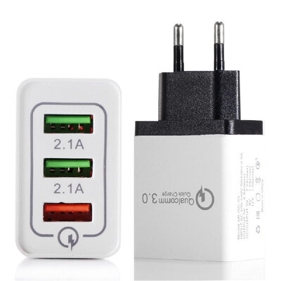 Portable Travel Home Universal 3-Port USB Wall Charger QC30 Quick Charge Fast Charging USEU Plug Charger Adapter for Smartphones
Portable Travel Home Universal 3-Port USB Wall Charger QC30 Quick Charge Fast Charging USEU Plug Charger Adapter for Smartphones