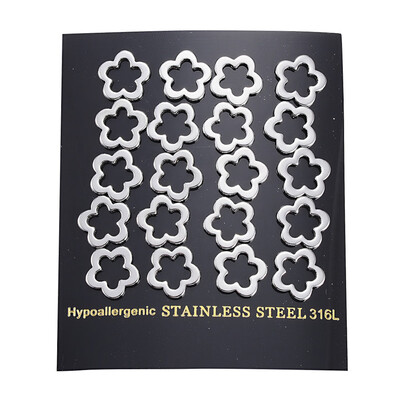 304 Stainless Steel Stud Earrings Flower Stainless Steel Color 11x1mm pin 05mm 10pairscard
304 Stainless Steel Stud Earrings Flower Stainless Steel Color 11x1mm pin 05mm 10pairscard