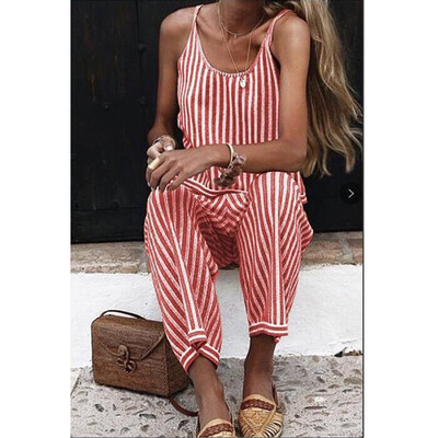 Womens Summer Striped Overall Wide Leg Holiday Jumpsuits Playsuits Culotte 
Womens Summer Striped Overall Wide Leg Holiday Jumpsuits Playsuits Culotte
