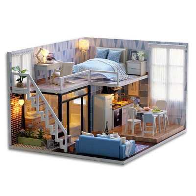 DIY Miniature Loft Dollhouse Kit Lifelike Mini 3D Wooden House Room Handmade Toy with Furniture LED Lights Valentines Day Christm
DIY Miniature Loft Dollhouse Kit Lifelike Mini 3D Wooden House Room Handmade Toy with Furniture LED Lights Valentines Day Christm