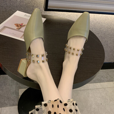 Mueller shoes womens half drag 2019 summer new pointed thick with net red rivet foreign gas Joker small sweet shoes
Mueller shoes womens half drag 2019 summer new pointed thick with net red rivet foreign gas Joker small sweet shoes