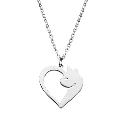 Fashion Silver Necklace Simple Cat Heart Shaped Pendant Chain Necklace Love Gift Jewelry
Fashion Silver Necklace Simple Cat Heart Shaped Pendant Chain Necklace Love Gift Jewelry