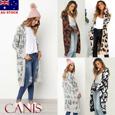 New Women Ladies Long Sleeve Leopard Chunky Knit Cardigan Coat Open Front Jacket
New Women Ladies Long Sleeve Leopard Chunky Knit Cardigan Coat Open Front Jacket
