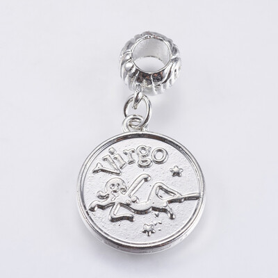 Alloy European Dangle Beads Large Hole Pendants ConstellationZodiac Sign Platinum with Word Practical Virgo 33mm
Alloy European Dangle Beads Large Hole Pendants ConstellationZodiac Sign Platinum with Word Practical Virgo 33mm