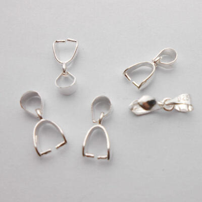 3Size 10PCS 925 Sterling Silver Findings Bail Connector Bale Pinch Clasp Pendant