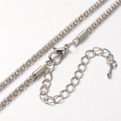 Iron Popcorn Chain Necklace Makings with Alloy Lobster Claw Clasps&Iron End Chains Platinum 299"
Iron Popcorn Chain Necklace Makings with Alloy Lobster Claw Clasps&Iron End Chains Platinum 299"
