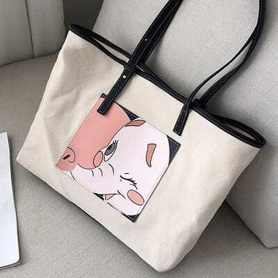 Shoulder bag canvas womens new 2019 Korean version of Joker large-capacity fashion cartoon handbag tote bag
Shoulder bag canvas womens new 2019 Korean version of Joker large-capacity fashion cartoon handbag tote bag