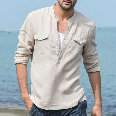 Mens Linen Long Sleeve Shirt Slim Fit Summer Loose Casual V-Neck T-Shirts Tops
Mens Linen Long Sleeve Shirt Slim Fit Summer Loose Casual V-Neck T-Shirts Tops