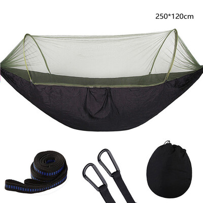 Automatic unfolding Portable Outdoor Camping Hammock with Mosquito Net Parachute Hammocks Beds Hanging Swing Sleeping Bed Tree Ten
Automatic unfolding Portable Outdoor Camping Hammock with Mosquito Net Parachute Hammocks Beds Hanging Swing Sleeping Bed Tree Ten