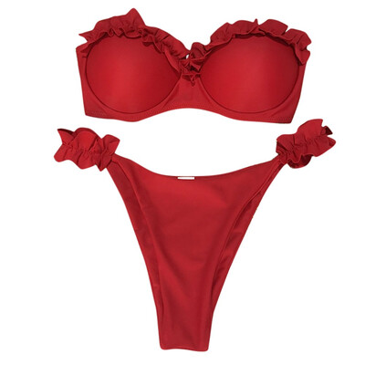 Saidsome Sexy Bikinis Set Ruffles Women Solid Bandage Tankini Set Brazilian Swimwear
Saidsome Sexy Bikinis Set Ruffles Women Solid Bandage Tankini Set Brazilian Swimwear