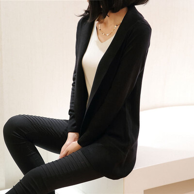 2018 spring&autumn wear new Korean version of womens loose suit collar knitted cardigan long sleeve sweater jacket
2018 spring&autumn wear new Korean version of womens loose suit collar knitted cardigan long sleeve sweater jacket