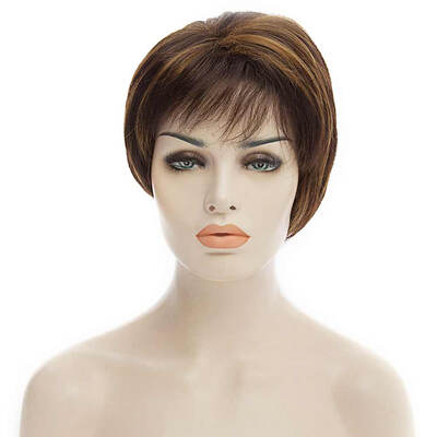 Fashion Fluffy Side Bang Brown Mixed Black Charming Short Straight Synthetic Capless Wig For Women 
Fashion Fluffy Side Bang Brown Mixed Black Charming Short Straight Synthetic Capless Wig For Women