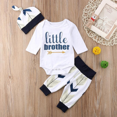 3Pcs Newborn Baby Boys Little Brother Cotton Bodysuit Tops Long Leggings Pants Hats Outfits Clothes Sets
3Pcs Newborn Baby Boys Little Brother Cotton Bodysuit Tops Long Leggings Pants Hats Outfits Clothes Sets