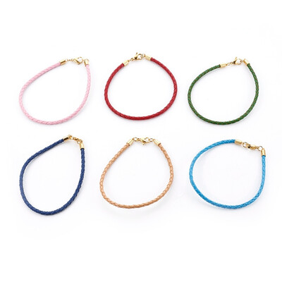 Braided Leather Cord Bracelet Making with 304 Stainless Steel Lobster Claw Clasps Golden Mixed Color 8-38"214cm 3mm
Braided Leather Cord Bracelet Making with 304 Stainless Steel Lobster Claw Clasps Golden Mixed Color 8-38"214cm 3mm