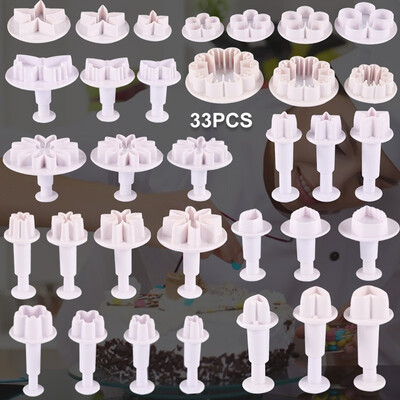 33pcs 10Patterns Cook Plunger Cutter Sugar Craft Printing Moulds Cake Decorating Supplies Fondant Cake Molds
33pcs 10Patterns Cook Plunger Cutter Sugar Craft Printing Moulds Cake Decorating Supplies Fondant Cake Molds