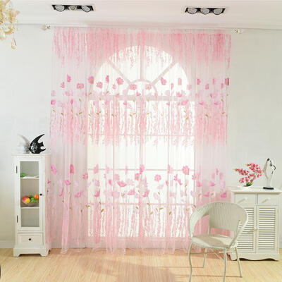 Offset Printing Sheer Curtain Yarn Tulle Window Blind Screen Voile Panel