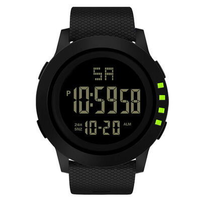 Black Screen Watches LED Luminous Waterproof Wristwatch Men Sport Watch